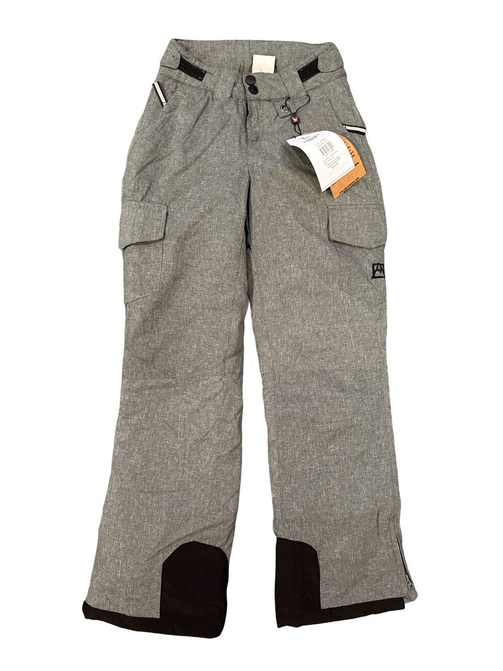 Avalanche Girls Snow Pants M 8-10 NWT Gray Insulated Waterproof Ski Cargo
